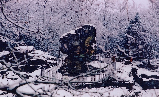 Toad Rock in Winter: photo courtesy of John Rooke
