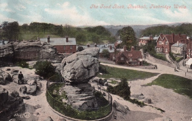 Old postcard of Toad Rock