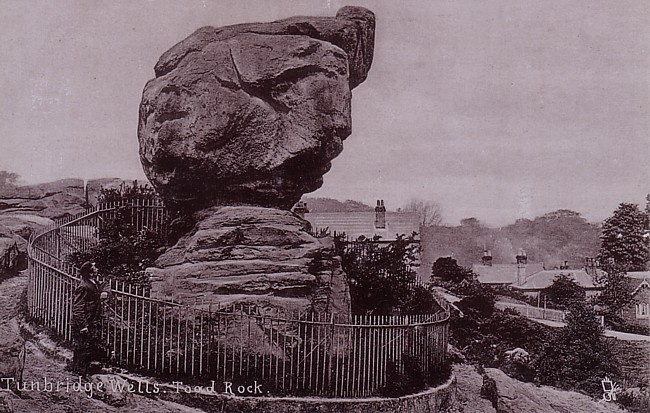 Old postcard of Toad Rock