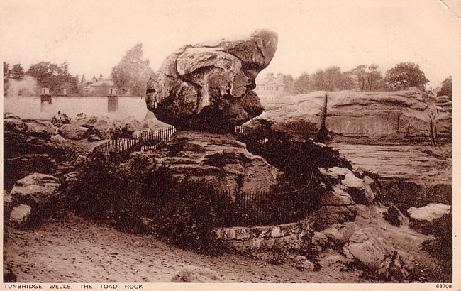 Old postcard of Toad Rock