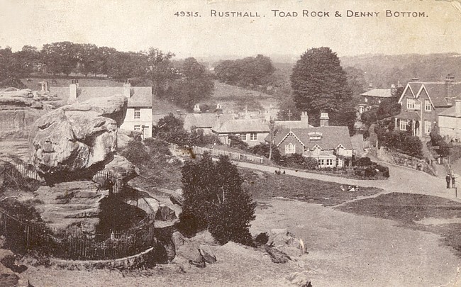 Old postcard of Toad Rock courtesy of Maureen Cate