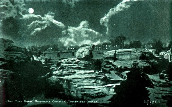 Toad Rock at night